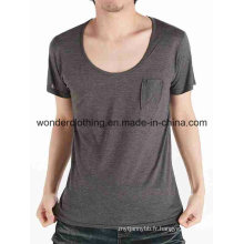 Vente chaude ras du cou plaine pas cher hommes t-shirt